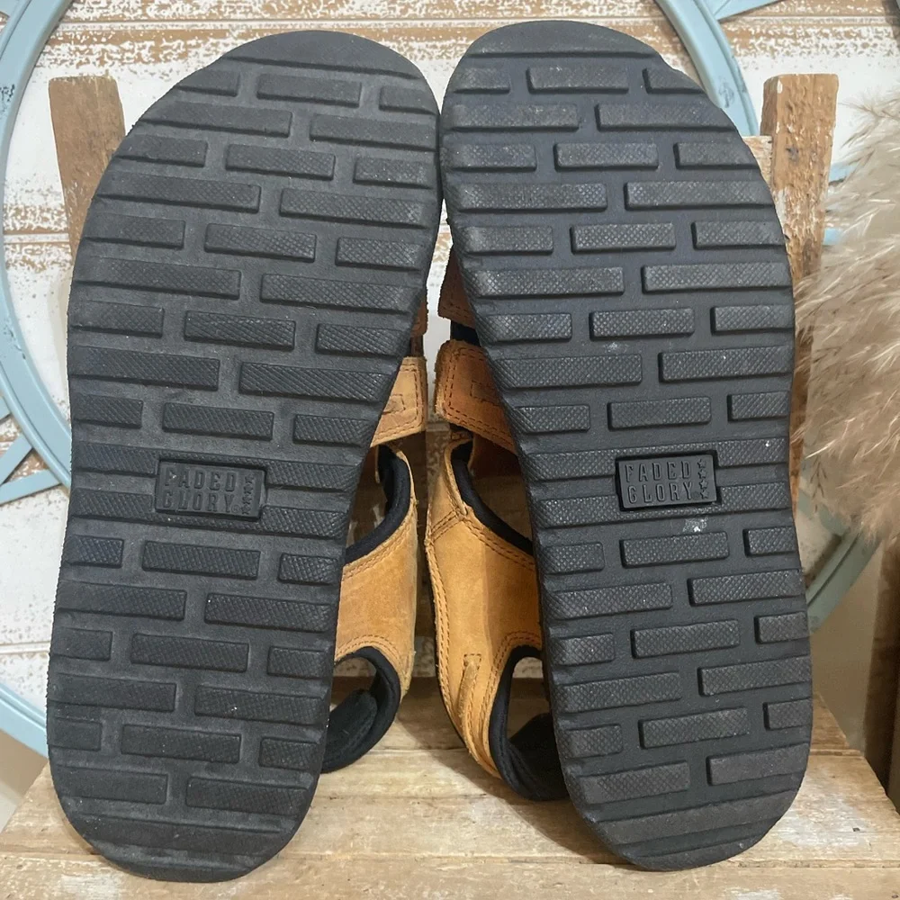 Men’s Faded Glory Chunky Y2K Leather Carlos 2 Sandals Sz 6 NEW